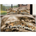 100% colchão de leão colchas de algodão com impressão 3D reativa panda chinês e leopardo conjunto de capas de cama